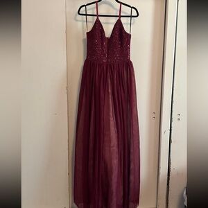 Speechless Burgundy Prom Dress